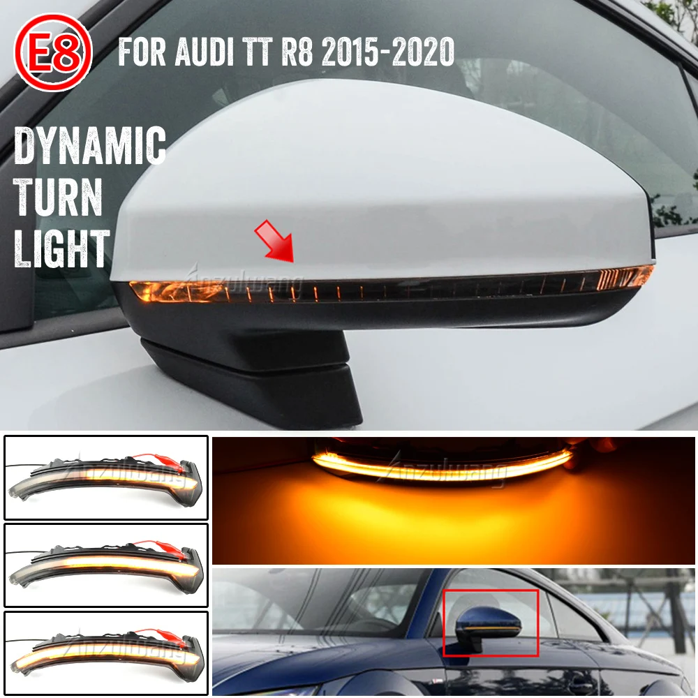 

LED Traffic Turn Signal Light Dynamic Rearview Side Mirror Blinker Indicator For Audi TT (8S) 2015-2020 TTRS (8S) R8 2016-2020