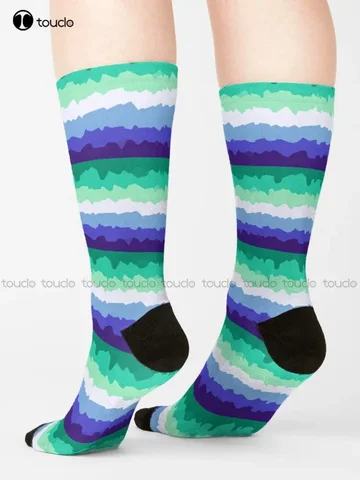 Гей-Человек Прапор Гордости Лгбтq + Сообщество Носки Кошачьи Носки Женская Мода Творческий Досуг Забавное Искусство Абстрактная Картина Маслом Носки Забавные