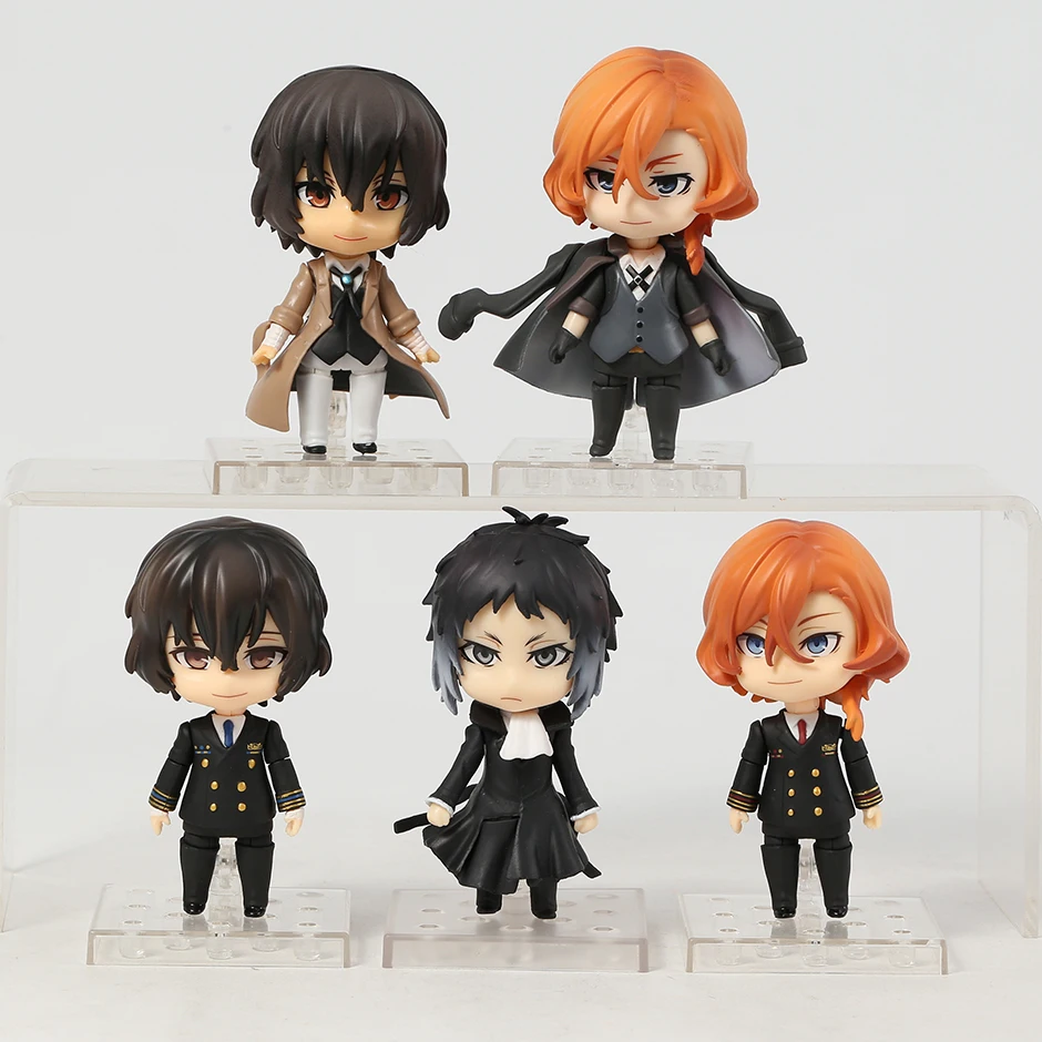 

Bungo Stray Dogs Ryunosuke Akutagawa Nakahara Chuya Dazai Osamu PVC Action Figure Face Changeable Collection Model Doll Gift