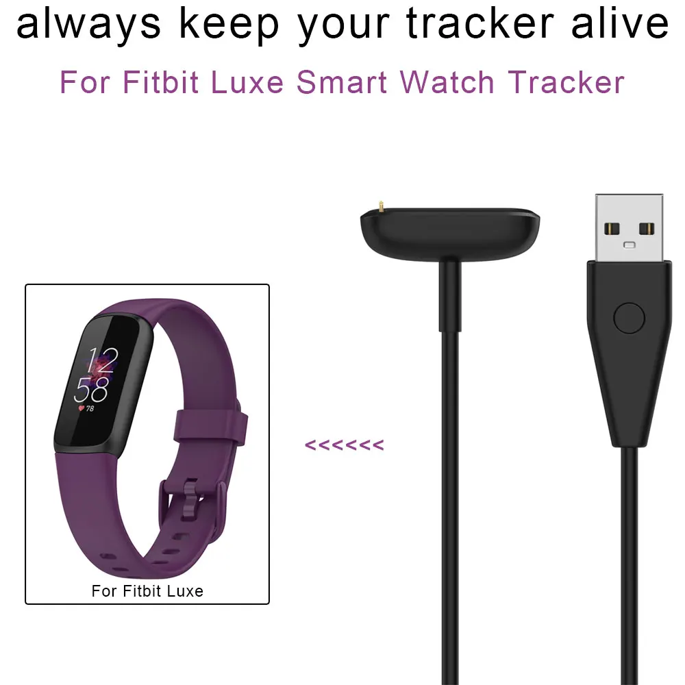 

Зарядное устройство USB для умных часов Fitbit Luxe, зарядный кабель, Магнитный адаптер, док-станция, 50 см, 100 см, аксессуары для умных часов