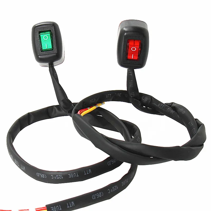 

Universal Car Switch Paste Type Toggle Switch with Cable 60cm/100cm DC 12V for Fog Ring Drive Lights Neon Lights