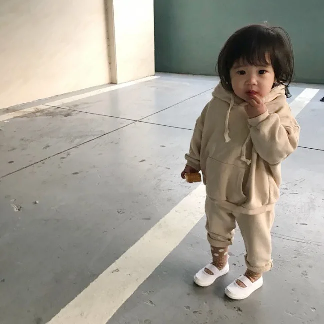 Baby Spring Suit Western Style Sweater Hooded Children's Suit Sports Knitting Loose Boys' And Girls' Suit