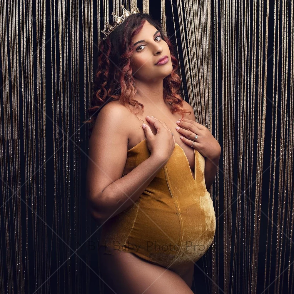 Эластичное бархатное боди для беременных реквизит фотосъемки Одежда пикантный