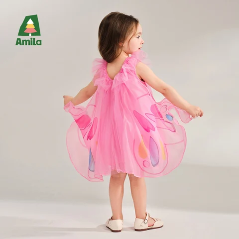 Детские платья Amila 2026 с граффити "Бабочка"