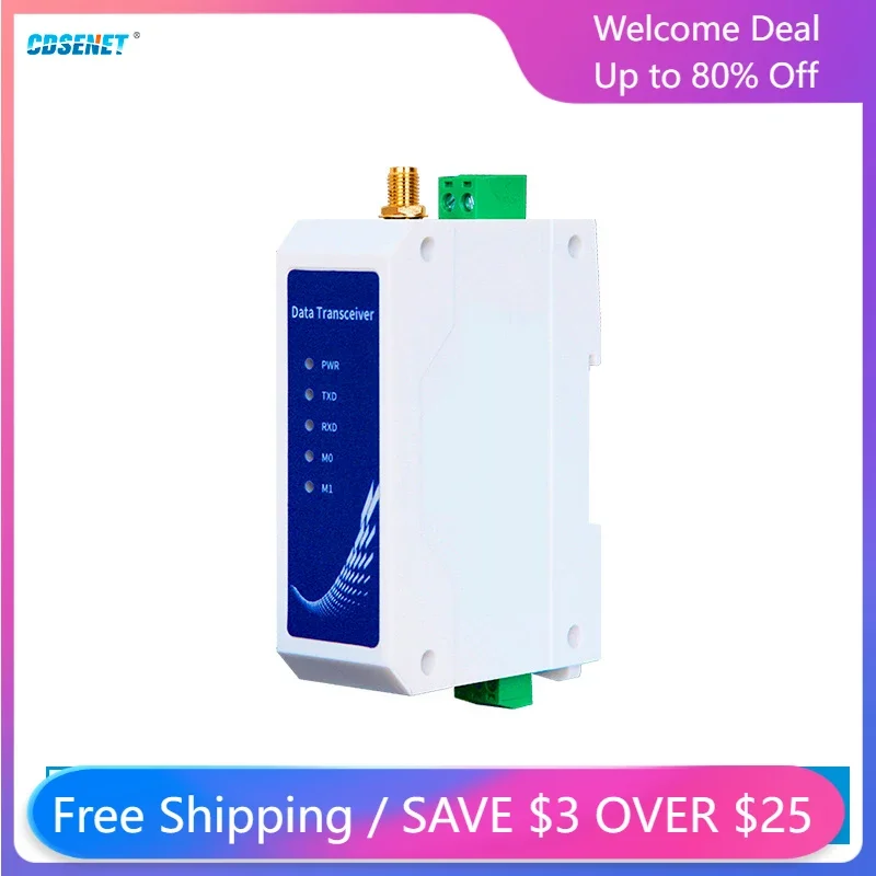 

2Pcs Lora 868MHz/915MHz SX1268 Wireless Data Transmission Station E95-DTU(900SL22-485) RS485 22dbm 5KM Modbus Relay Network