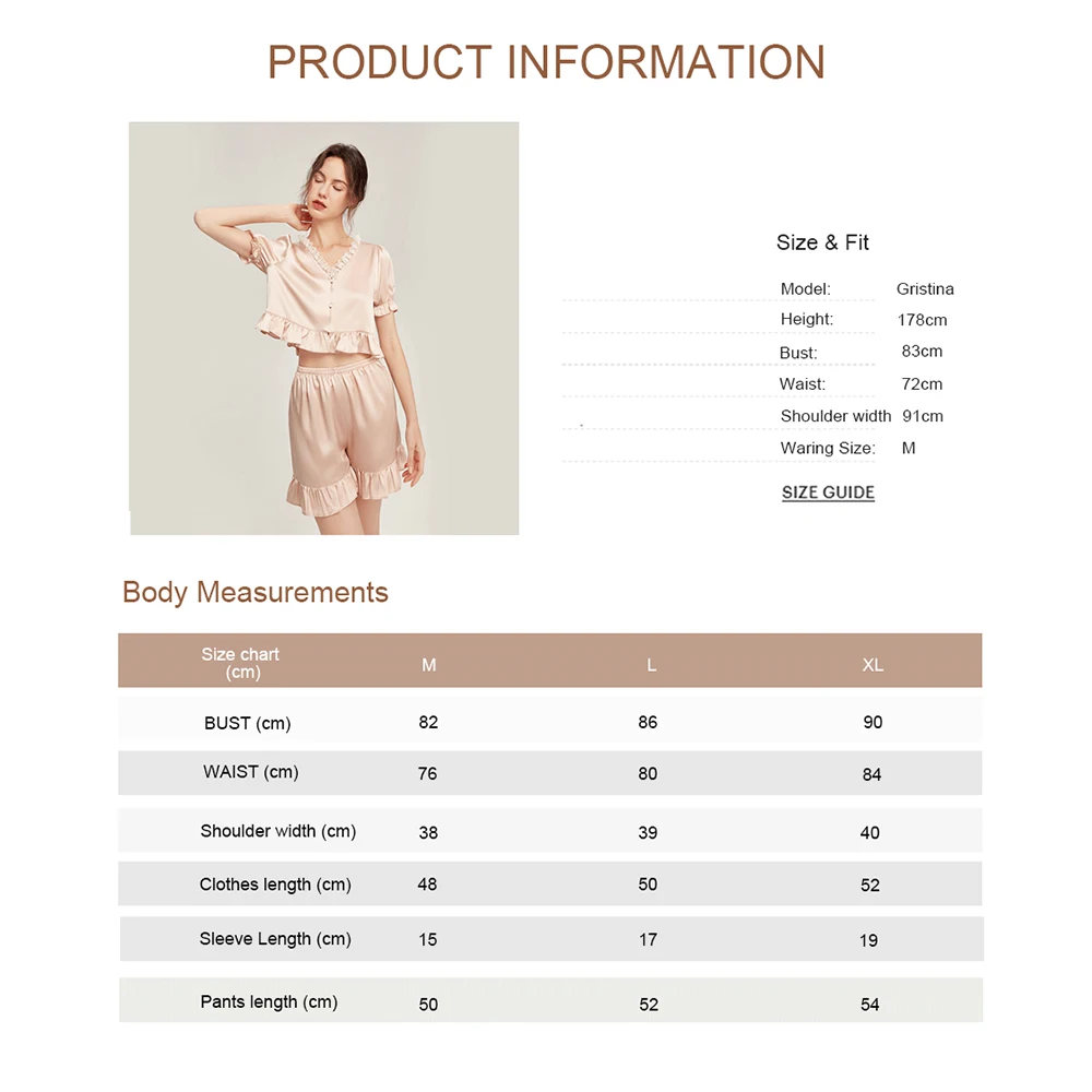 LiliRoms Pink 22 Momme 100% Silk Pajamas Set Sleepwear Luxury Natural Silky Shorts Sleep Women's Clothing For Your Love Gift