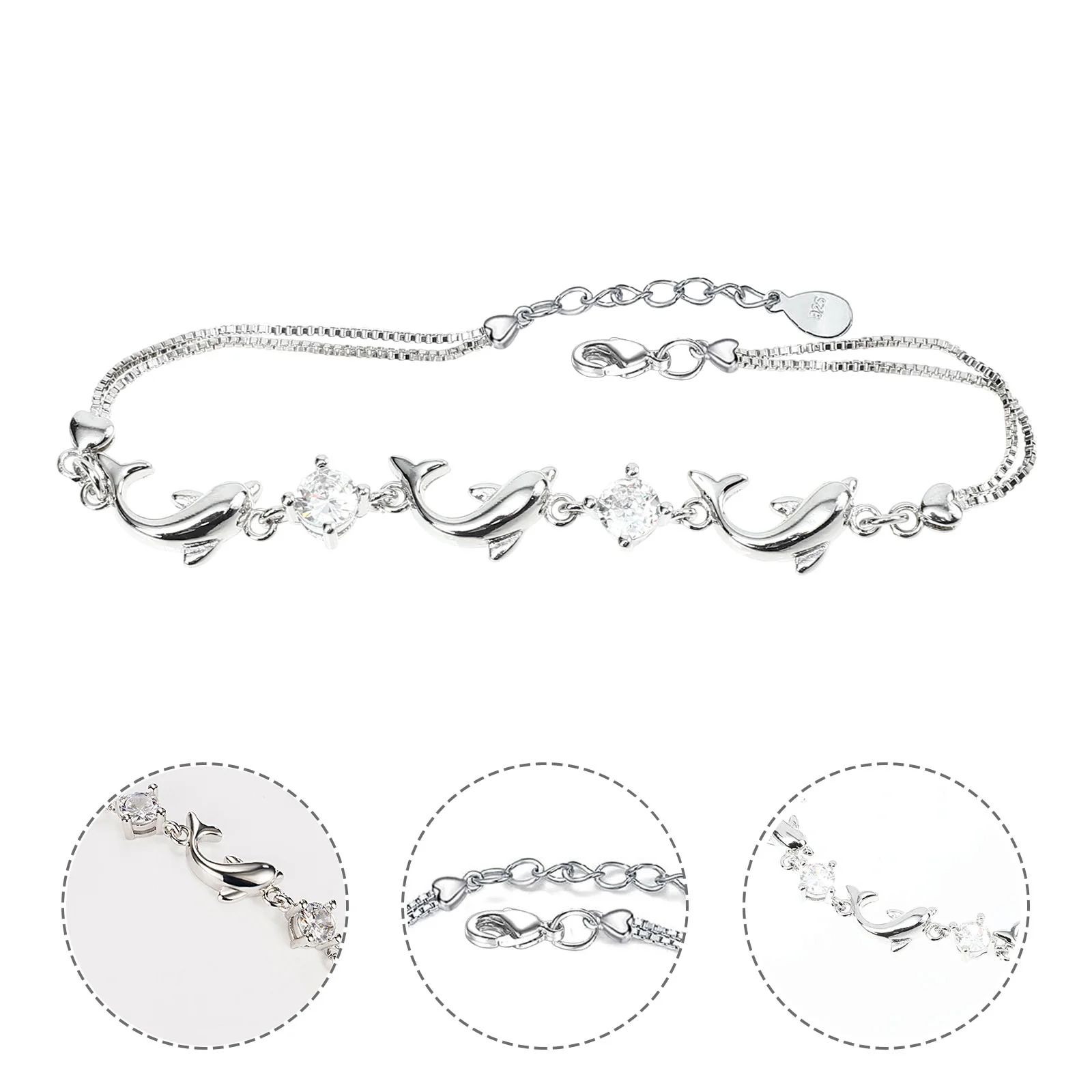 

Bracelet Dolphin Anklet Bracelets Charm Chain Adjustable Animal Gift Crystal Shaped Lucky Girls Zircon Women Anklets Ocean