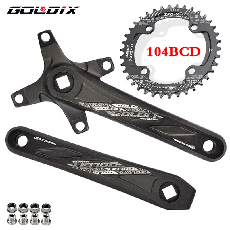 Велосипедный Кривошип 104BCD MTB квадратный из алюминиевого сплава 170/175 мм Узкие