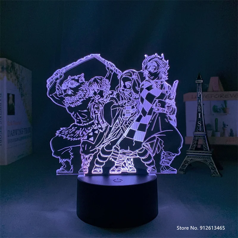 

Новинка анимация периферийный рассеиватель демонов Kimetsu No Yaiba украшение для спальни ночсветильник 3D Детский подарок лампа