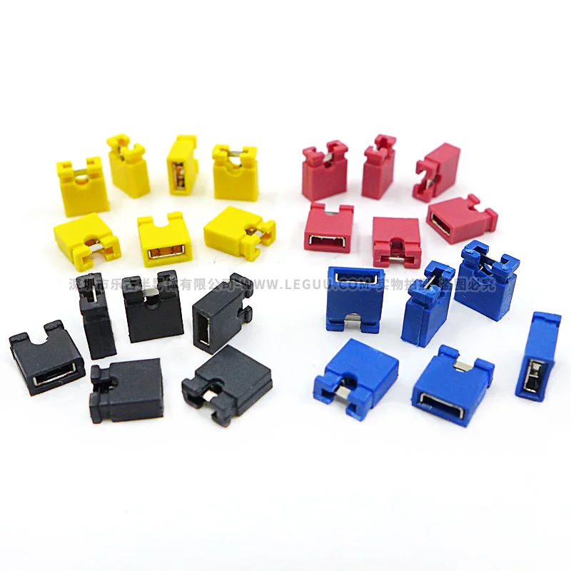 

10PCS Jumper cap short circuit cap spacing 2.54mm/2.0 black, red, yellow and blue motherboard short circuit block pin connector