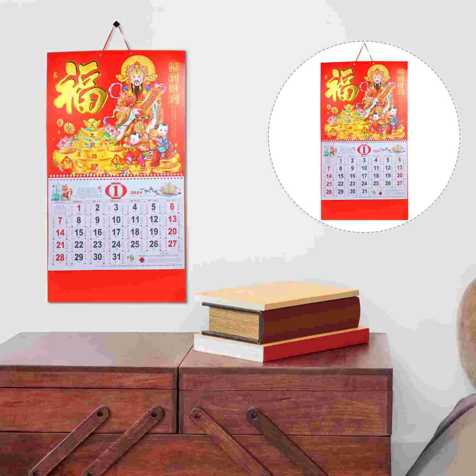 Декоративный календарь, планировщик, Подвесной Настенный календарь в китайском стиле, планировщик, китайский стиль, календарь 2024