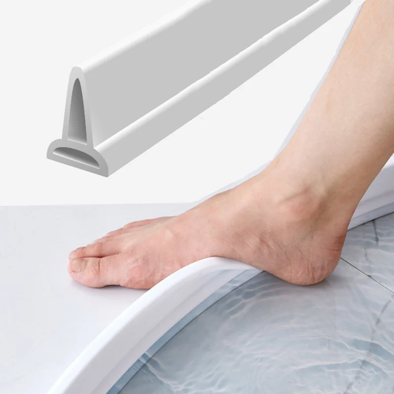 

2M Bathroom Water Stopper Blocker Shower Dam Retaining Non-slip Dry And Wet Separation Flood Barrier Door Bottom Sealing Strip