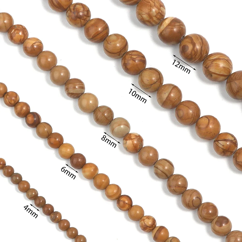 Бусины из натурального желтого дерева 4/6/8/10/12 мм
