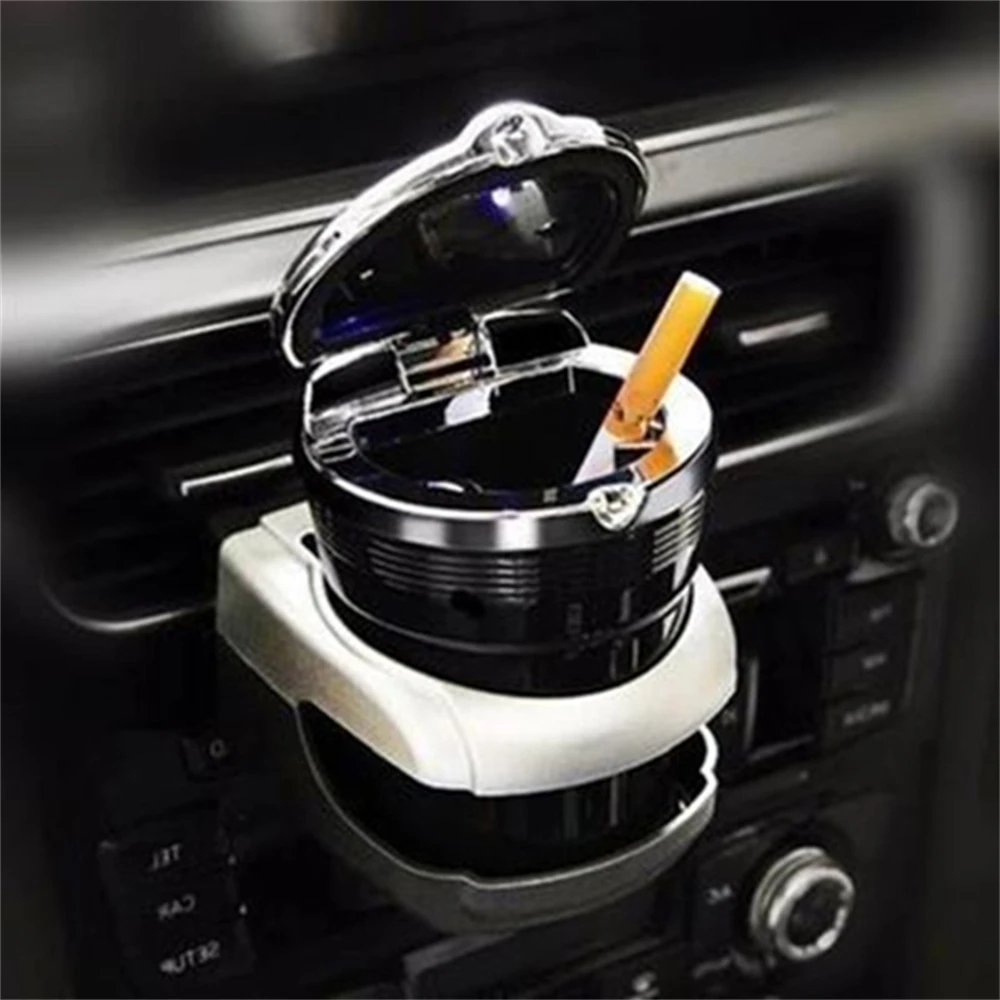 

Универсальная автомобильная портативная пепельница со светодиодсветильник кой, держатель для сигарет, мини-держатель для стайлинга автом...
