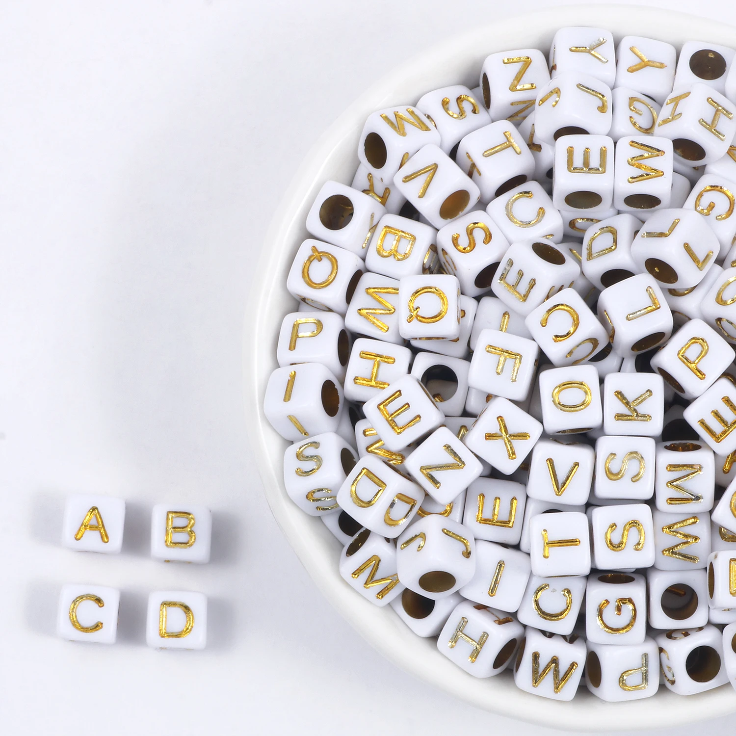100-500 шт. Квадратные бусины с надписью | Украшения и аксессуары