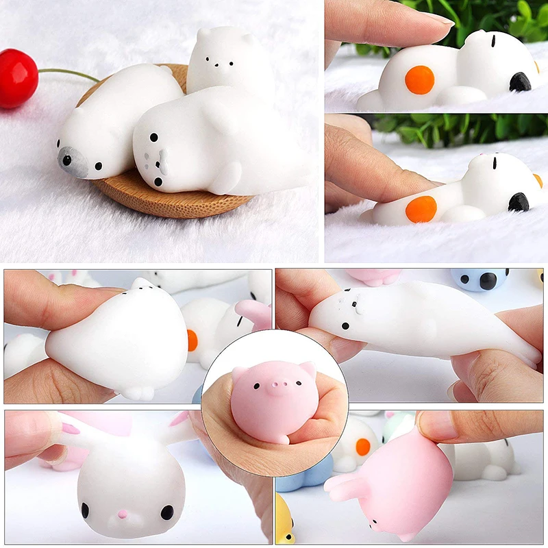 

Random 10-100 Pcs Mini Squeeze Toy Fashion Cartoon Cute Animal Stress Relief Kawaii Adult Kids Children Antistress Fidget Toys
