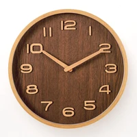 wall clock modern design simple wall clock nordic modern wooden rustic style clock wooden bedroom living room mute m