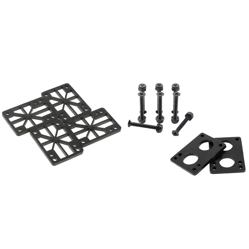 

1 Set Skateboard Riser Pads 6Mm Rubber Gasket With 33Mm Bolts Skateboard Parts & 4Pcs 6Mm Durable Skateboard Shock Pads