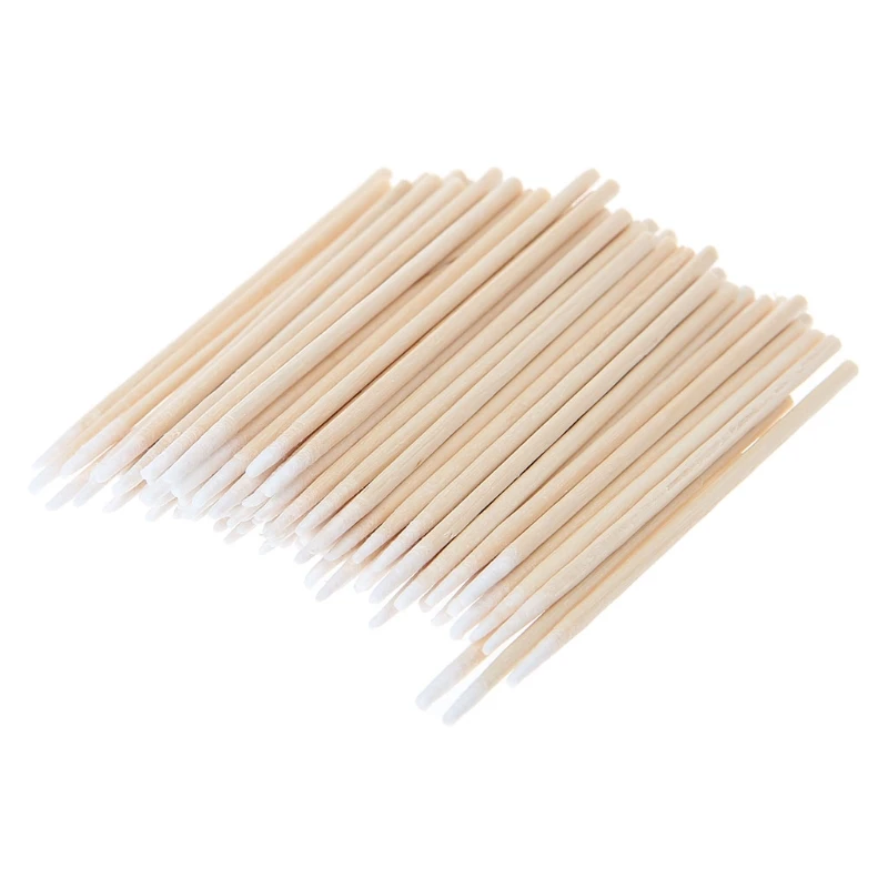 

100 шт. Короткие мини ватные палочки Аппликатор Q-tip деревянная ручка прочная Новинка