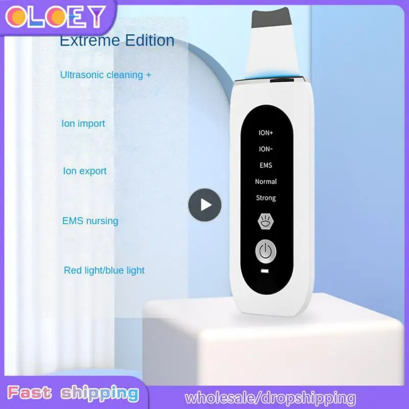 

1~5PCS Ultrasonic Skin Scrubber Peeling Blackhead Remover Deep Face Cleaning Ultrasonic Ion Ance Pore Cleaner Facial Shovel