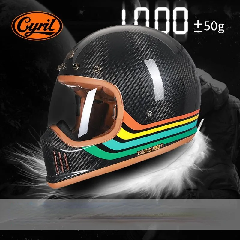 Мотоциклетный шлем на все лицо легкий из углеродного волокна гоночный для мужчин