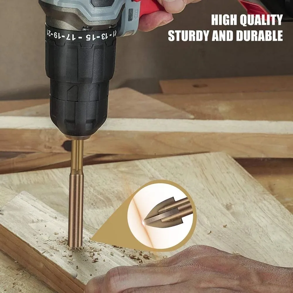 

5 Pcs Efficient Universal Drilling Tool Multifunctional Cross Alloy Drill Bits Metal Drilling Woodworking Tools