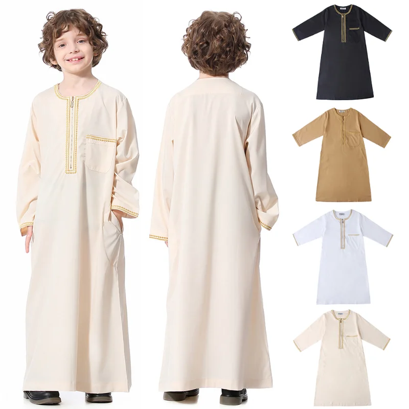 Kids Muslim Clothing Middle East Turkish Pakistan Dubai Robe Eid Ramadan  6-12 Years Old Boys Robes 80-165Cm 2022 Summer New - AliExpress