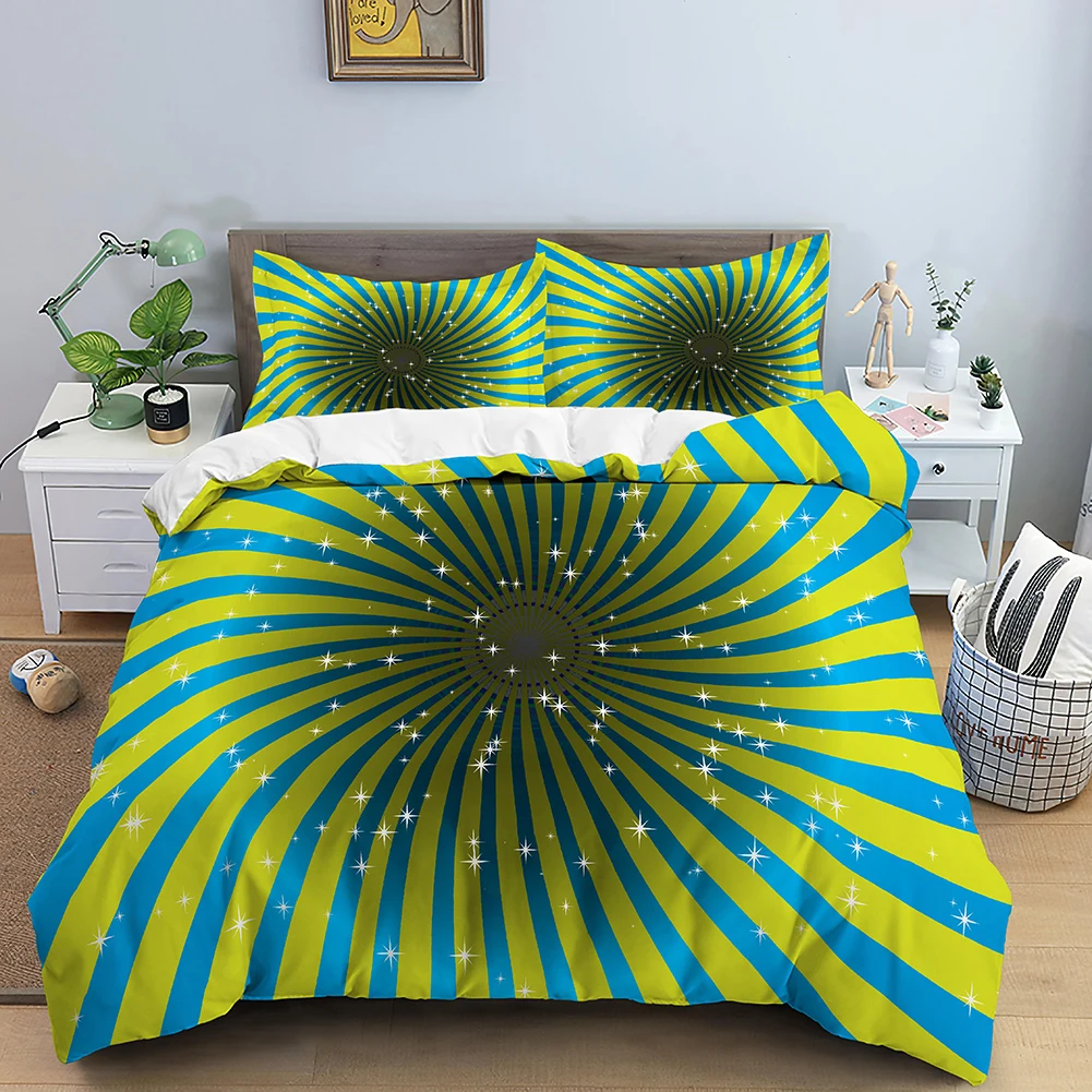 

Abstract Psychedelic Bedding Set Mystic Duvet Cover Set Pillowcase Quilt Cover EU Double King Size Youth Polyester Quilt Cover