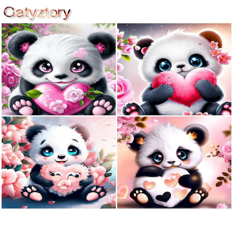 

GATYZTORY 40x50cm Painting By Numbers Panda Coloring On Numbers For Adults Kids Diy Gift Paint Kit For Handiwork Easy For Beginn
