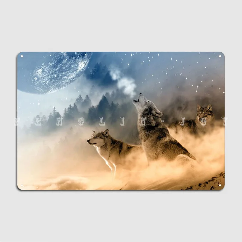 

Moonlight Howl Metal Sign Wall Pub Club Bar Funny Plaques Tin Sign Poster