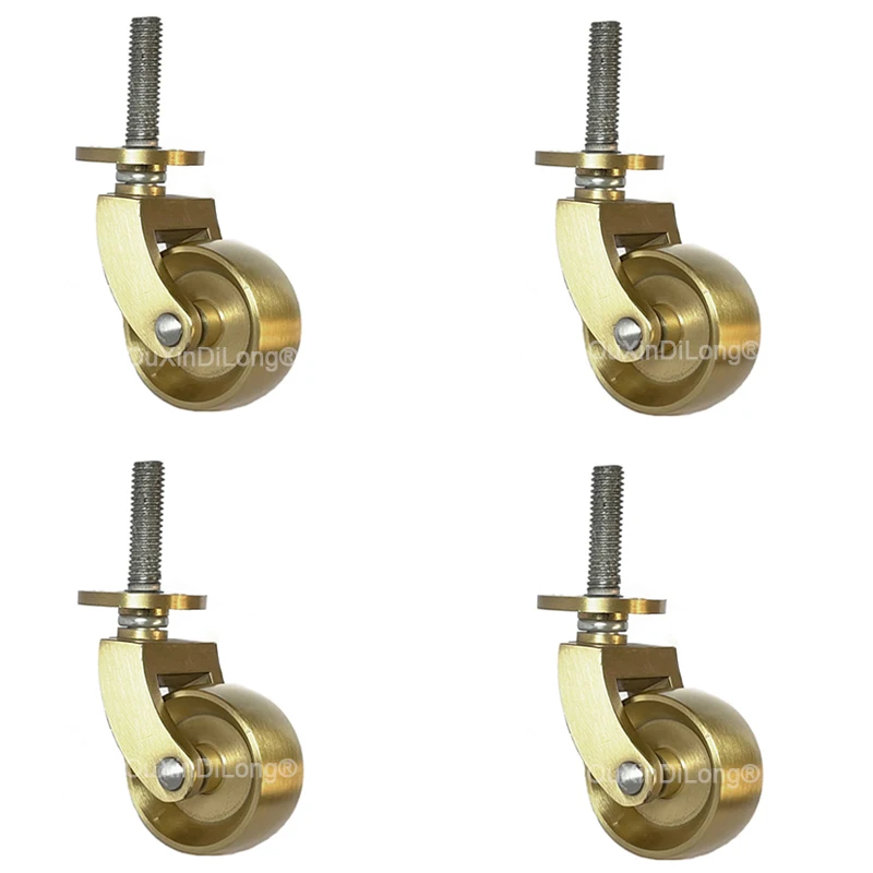 

4PCS 1.25" Brass Caster Screw Plate Wheel Table Chair Sofa Universal Wheel Tea Cart Chair Furniture Castors CL199