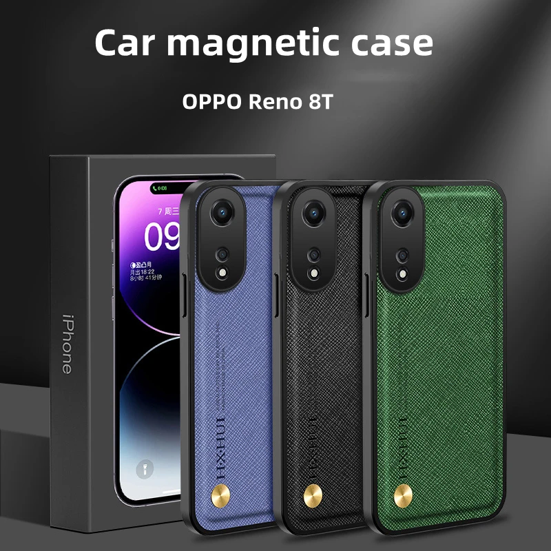 

Car Magnetic Case For OPPO Reno 8 T 4G 5G Luxury Cross Bumper For OPPO Reno8 T 8T 8 Lite A58 A96 Shockproof Black Cover Funda