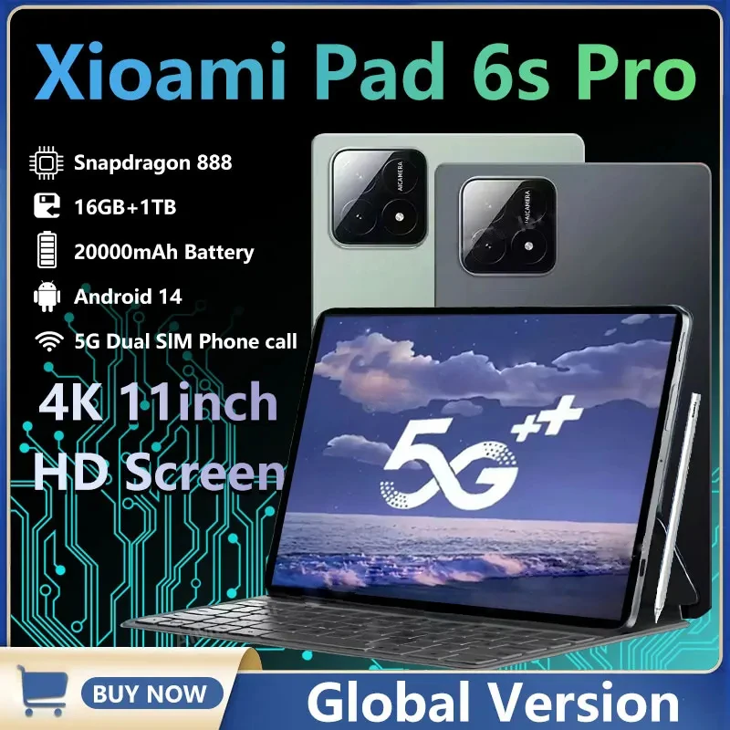 Оригинальный планшет Xioami Pad 6S Pro, 11 дюймов, HD, 4K, Android 14 ...