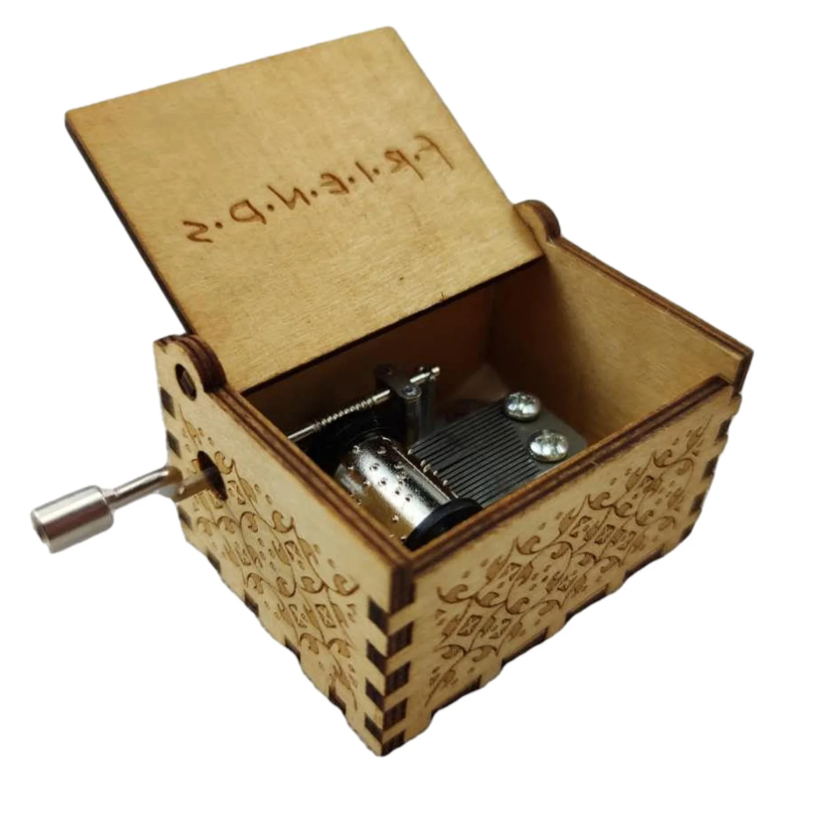 

Wooden Hand-cranked Music Box Mini Vintage Carved Octave Box Home Decor Ornaments Family Friend Children Birthday Gifts 2023