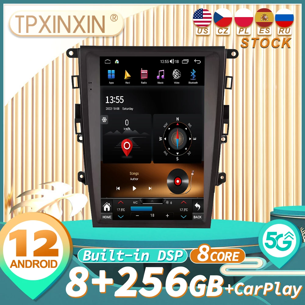 

for Ford Mondeo 2013-2018 12.1INCH audio 2 din android receiver tesla style auto multimedia DVD player GPS navigation