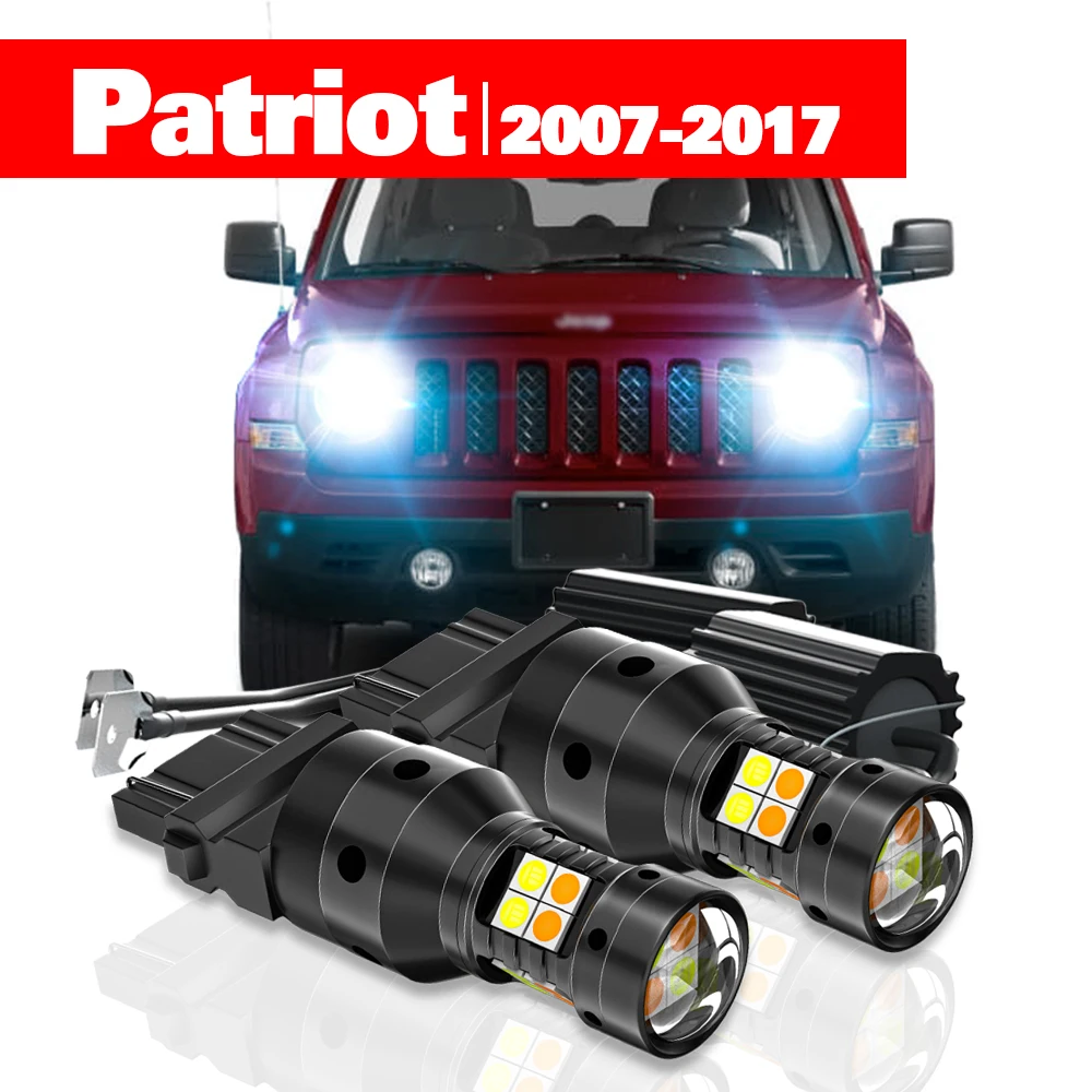 

For Jeep Patriot MK 2007-2017 Accessories 2pcs LED Dual Mode Turn Signal+Daytime Running Light DRL 2008 2009 2010 2011 2012 2013