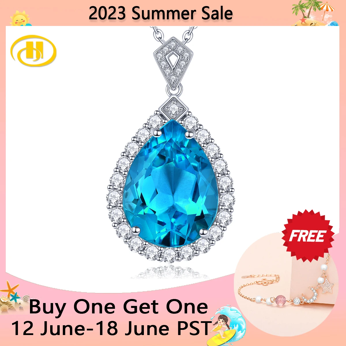 

Подвеска из серебра 10,5 пробы с натуральным темно-синим топазом