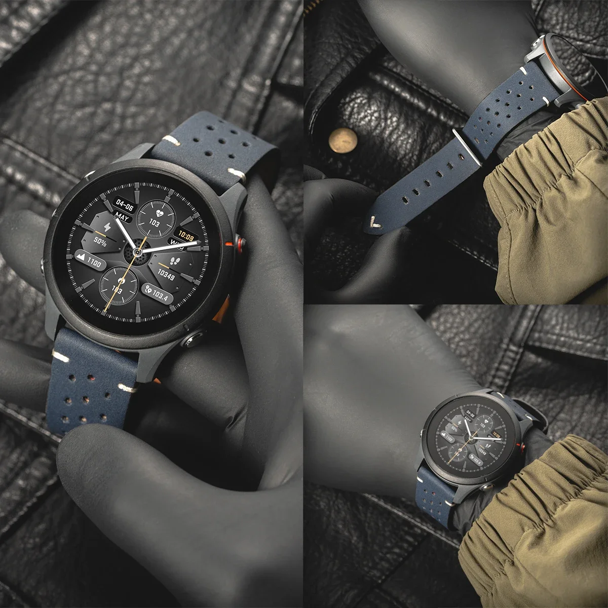 Кожаный ремешок для часов Samsung Galaxy 2022 мм цвет в ассортименте