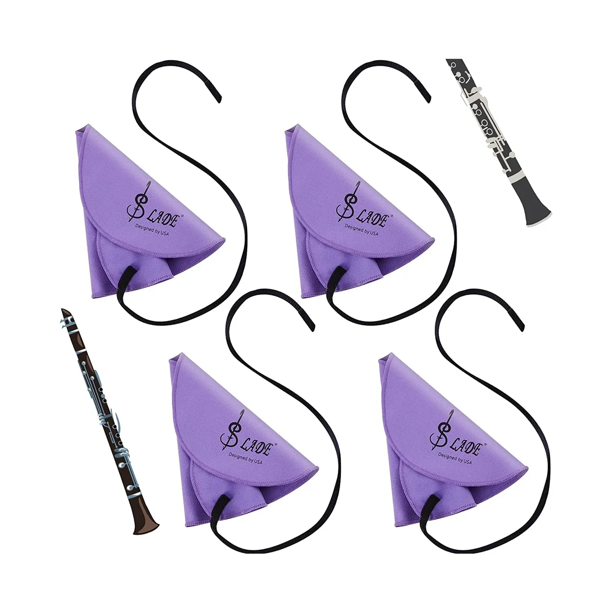 

SLADE 4 Pcs Clarinet Swab Clarinet Cleaning Cloth Pull Through Swab Cleaner Cloth for Inside Tube Suitable Clarinet Flute Sax