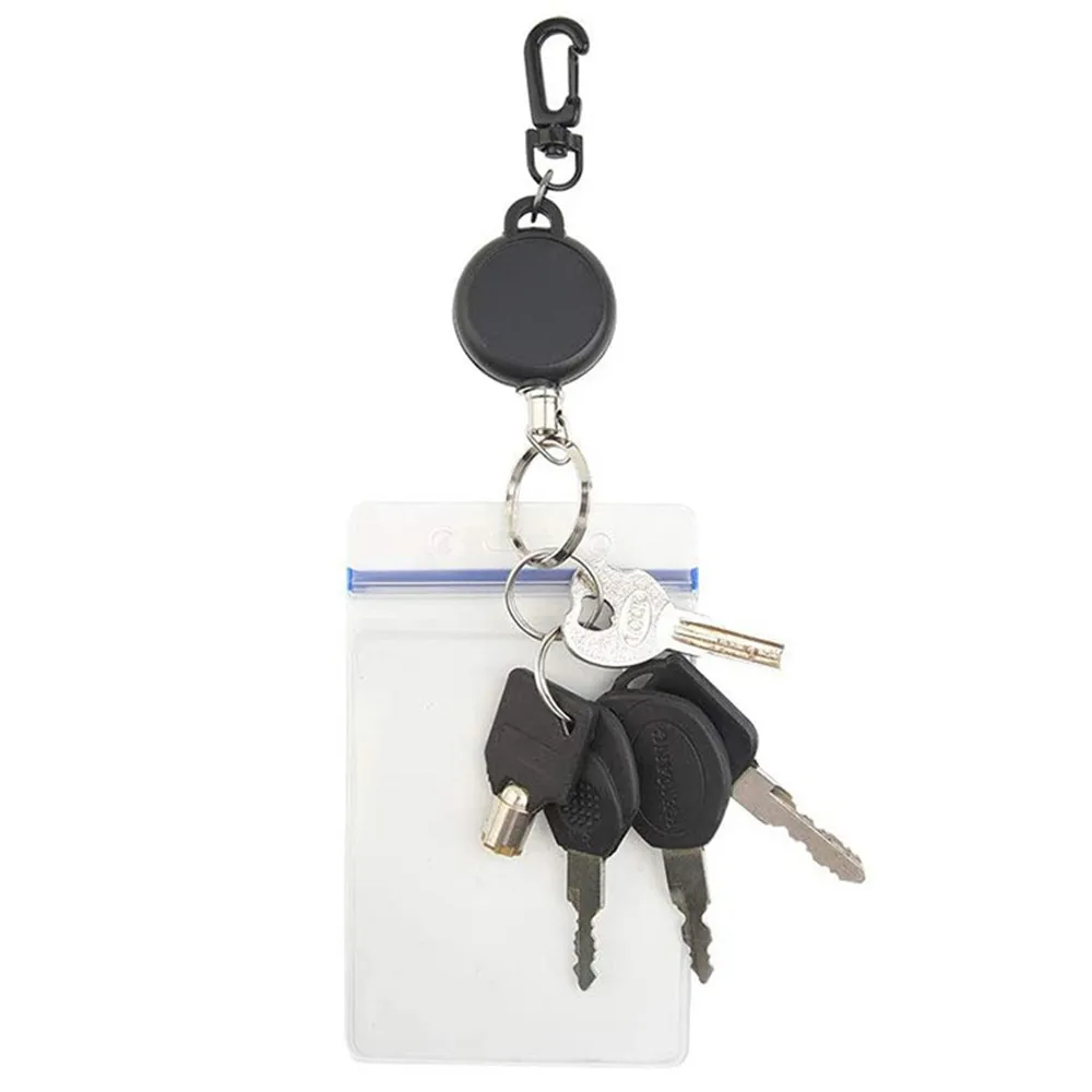 

Retractable Belt Rope Keychain Name Tag Holder Keyring Id Card Holder Cord Reel Pull Keychain Badge Office School Lanyard Clip