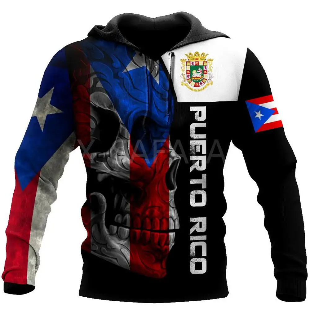 

Пуэрто-Рико, черепа, пальто рук влюбленных, 3D печать, толстовка, мужская и женская верхняя одежда Harajuku, пуловер на молнии, свитшот, повседневная куртка унисекс