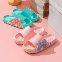 2022 girls infants slippers summer lovely cute bow princess flip flops pvc whole soft pink colors light slippers for children