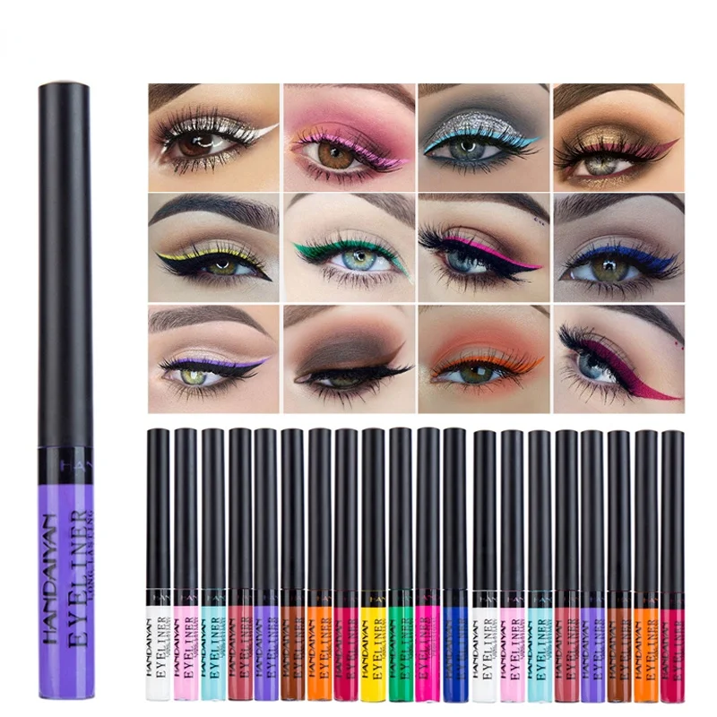 

12PCS/SET Colorful Eyeliner Pencil Eyes Cosmetics Brown Liquid Eye Liner Pen Makeup Color Eyeliners Waterproof Felt-tip Eyliner