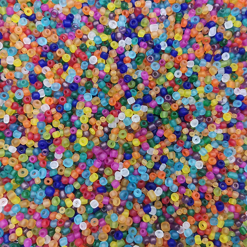 

Beads for Jewelry Making Frosted 2mm3mm4mm Stained Glass Rice Beads Mixed Color Spacer Beads DIY Jewelry Materials Wholesale