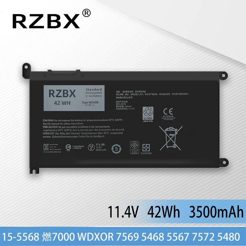 

RZBX New WDXOR Laptop Battery For Dell Inspiron 13 5000 5368 5378 7368 14 7000 7560 7460 5567 5770 15MF PRO-1508T FW8KR WDX0R
