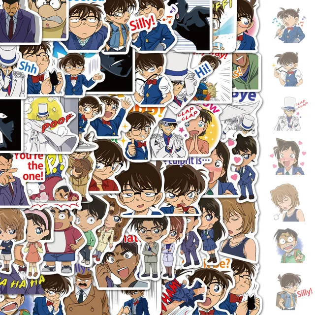 

10/30/50Pcs Detective Conan Sticker Anime Sticker Waterproof Skateboard Motorcycle Guitar Luggage Laptop Bicycle Sticker Kids