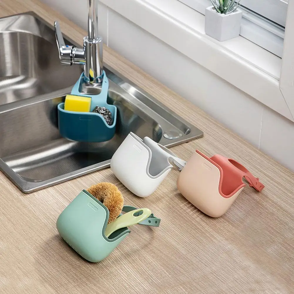 

Kitchen Hanging Sink Drain Basket Storage Drain Bag Cleaning Sucker Toothbrush Rack Tool Holder Soap Storage Sponge Drain B P5k2