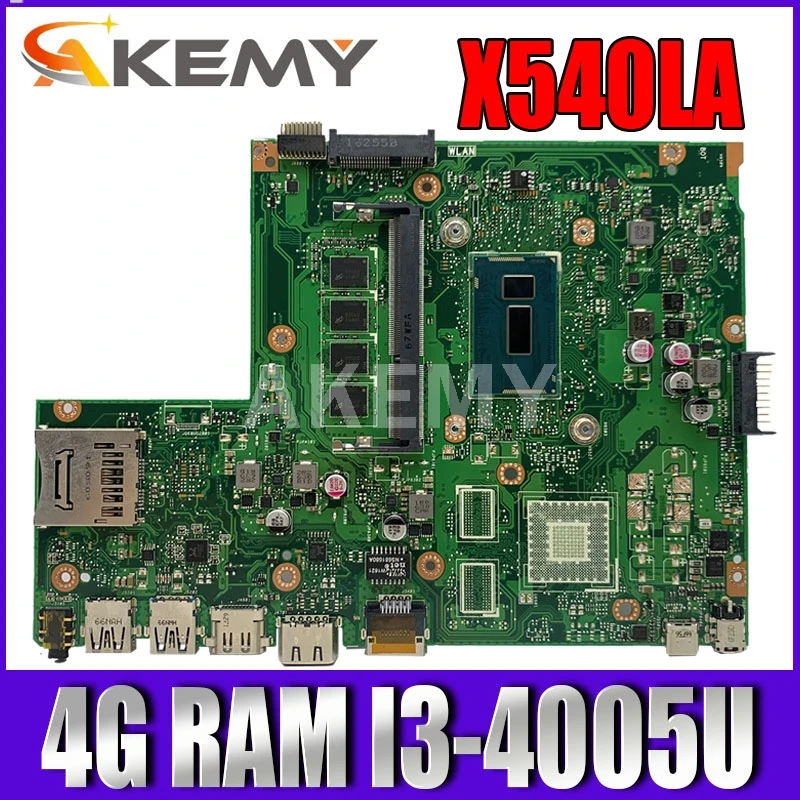 

New 90NB0B00-R00020 X540LJ REV2.1 mainboard For ASUS X540LA F540L A540L Laptop Motherboard 4G/I3-4th Gen GMA