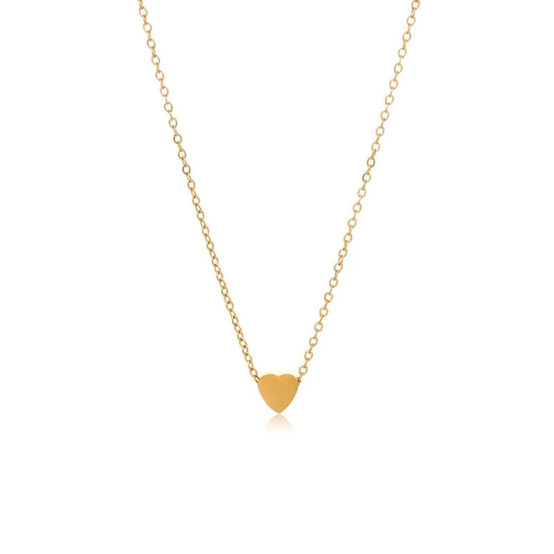 

I​ns Stainless Steel Mini Peach Heart Love Pendant Necklace for Women Titanium Steel Collar Choker Waterproof Jewelry Gift