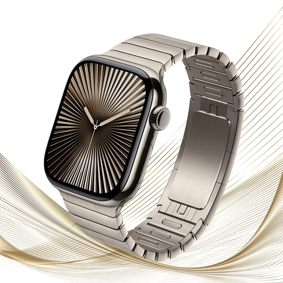 Фото Ремешок из нержавеющей стали для Apple Watch 11 10 9 8 7 6 5 SE 4 3 Ultra с кнопочной застежкой, для Iwatch 38 40 41 42 44 45 46 49 мм №5